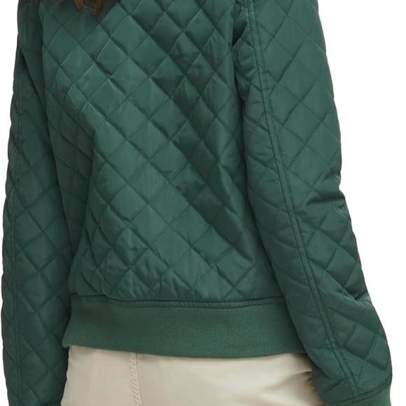 Levi's Women's Darkest Spruce Green Sz Extra Small Diamond Quilted Bomber Jacket - Picture 4 of 8